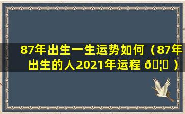 87年出生一生运势如何（87年出生的人2021年运程 🦈 ）